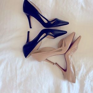 Black & Nude Nine West Pumps Azcano 9